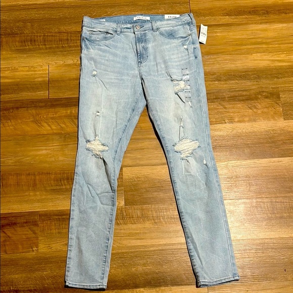 Men’s PACSUN Stacked Skinny Jeans Light Blue Stretch 33 x 32 New With Tags - Picture 1 of 5